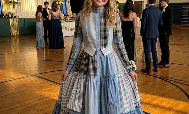 Prom Dadf Ree I Made My Prom Dress From My Dad’s Shirts to Honor Him — What Happened ...